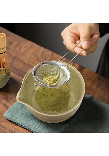 Wezone Geleneksel Matcha Hazırlama Seti - Bambü Çırpıcı, Ölçü Kaşığı Ve Seramik Kase İle Pürüzsüz Köpüklü İçim Yeşil