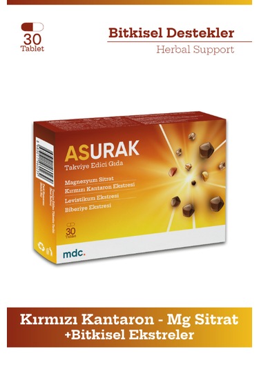 Mdc Asurak Kırmızı Kantaron Magnezyum Sitrat Levistikum Biberiye 30 Tablet