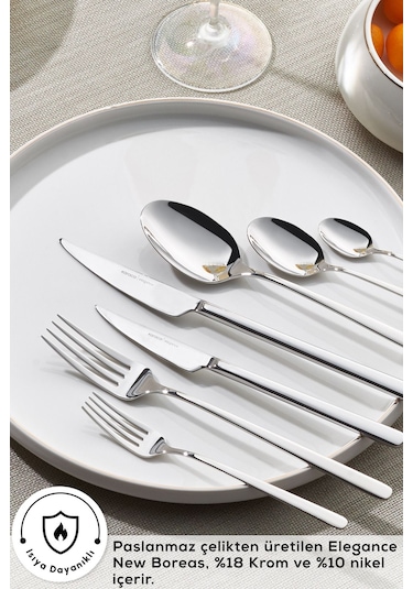 Karaca  Elegance New Boreas Platin 12 Kişilik 84 Parça Çatal Kaşık Bıçak Takımı