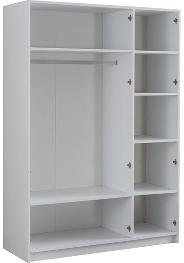 Leon Üç Kapılı Dolap Beyaz