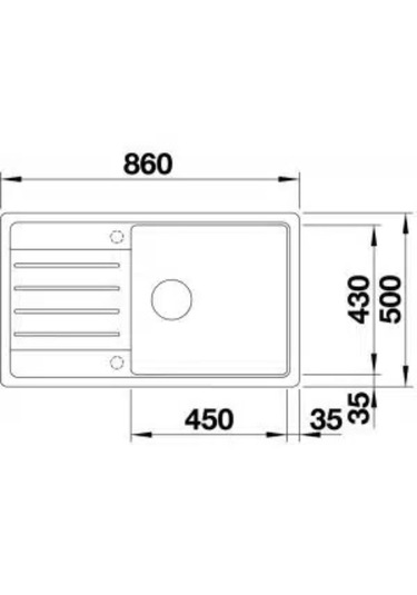 Simpex Tek Göz Damlalıklı Granit Eviye Krem 86x50cm