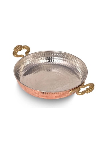 Bakır Tava Darbeli 22 Cm Bakır