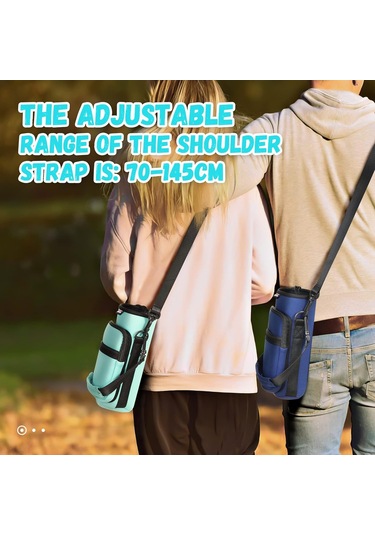 Nuovoware Su Şişesi Taşıyıcı Çanta, 25 Oz/32 Oz Şişe Kese Tutucusu, Ayarlanabilir Omuz El Kayışı 2 Cep Askı Neopren Sleeve Spor Su Şişesi Aksesuarlar Yürüyüş İçin Kamp Büyük Koyu Mavi Yürüyüş İçin Koyu Mavi