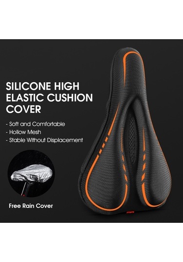 Dancemonkey Silikon Bisiklet Sele Kılıfı - Konforlu, Kaymaz, Nefes Alabilir Siyah Siyah