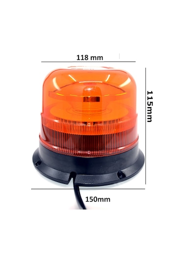 Turuncu Tepe Lamba Mıknatıslı 10 Çakar Fonksiyonlu 12v 24v Led
