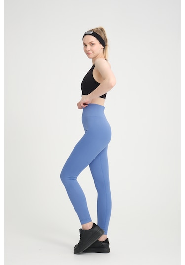 Mavi Kalçası Büzgülü Premium Fitilli Ekstra Push Up Yüksek Bel E Mavi