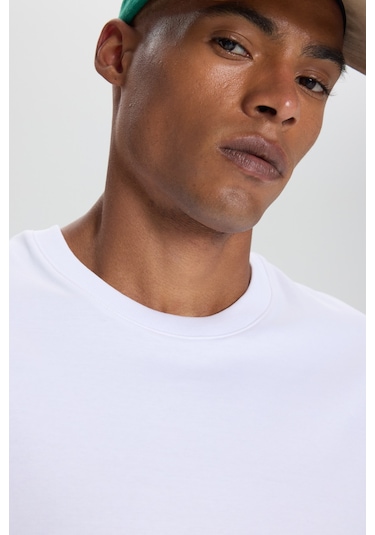 Ac&Co / Altınyıldız Classics Erkek Beyaz %100 Pamuk Modern Fit Normal Kesim Bisiklet Yaka Tişört Beyaz