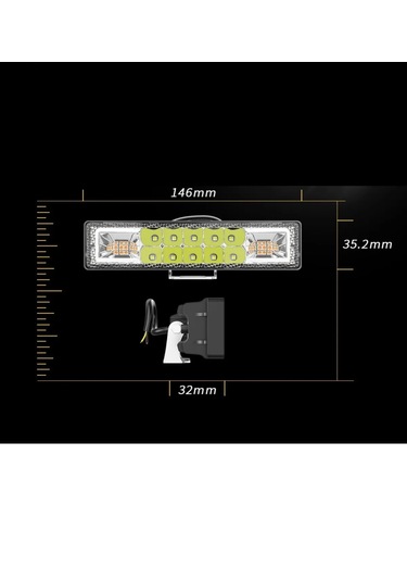 Point Off Road 12-24v Oto Gündüz Led Bar 6 Inç 16 Led 48 W Sarı Renk Ikaz Flash Mod Sis Farı 1