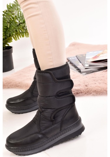 Modaonn Unisex Kar Botu İçi Termal Kürklü Cırtlı Kaymaz Taban Bot 001