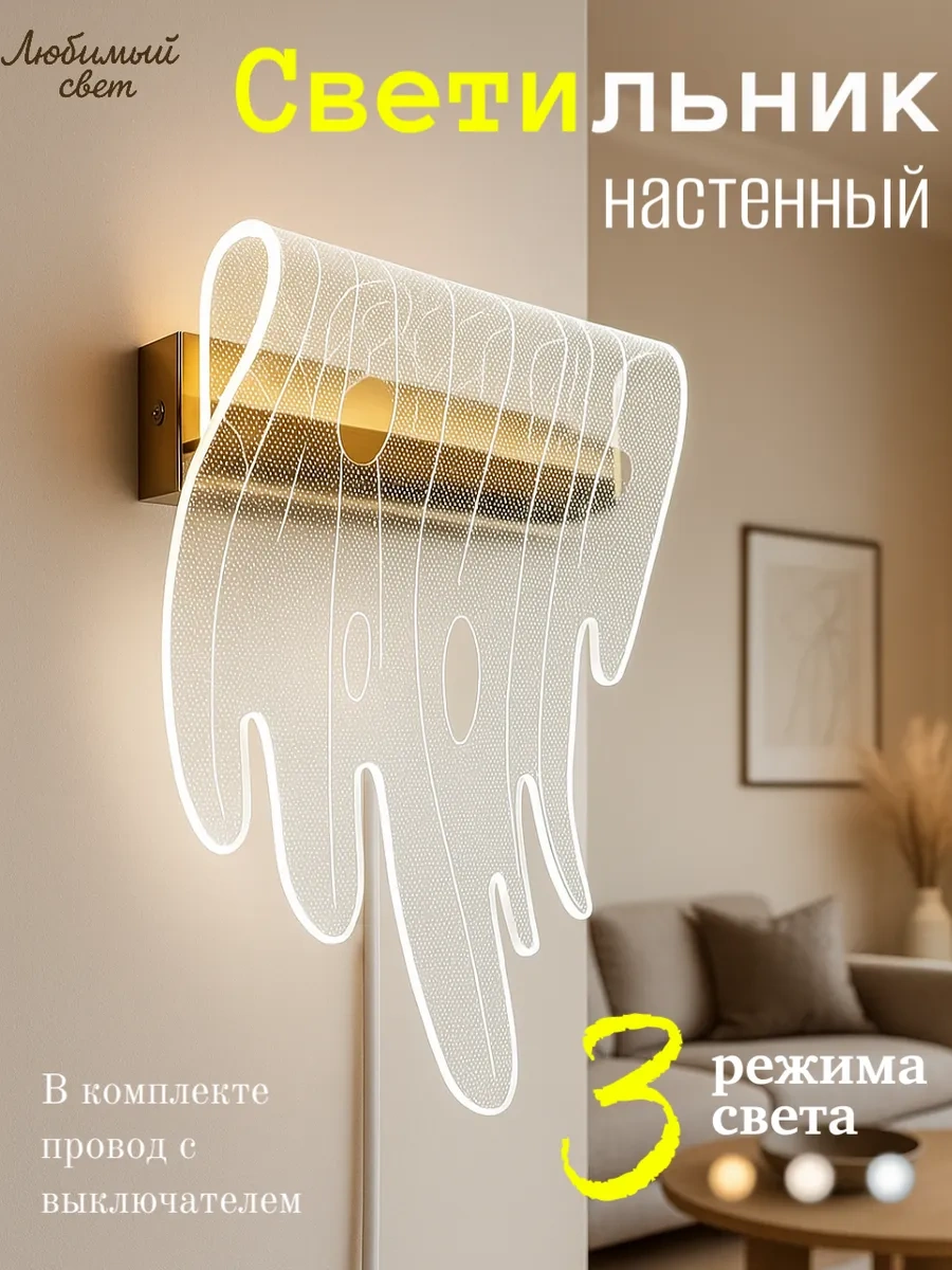 Lubimyj Svet Düğmeli Kablolu Duvar Tipi Led Aydınlatma 272997376 Beyaz