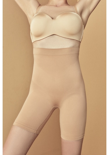 Penti Premium Dikişsiz Seamless Push Up Şort Korse Bej
