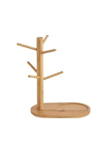 Pazly Suntek Kahve Kupa Ağacı Tezgah Üstü Çok Fonksiyonlu Mutfak Ahşap Organizatör Odun