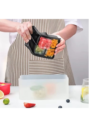 Buffer 6'lı Xl Küp Şeklinde Silikon Kolay Çıkabilen Buz Kalıbı Renkli