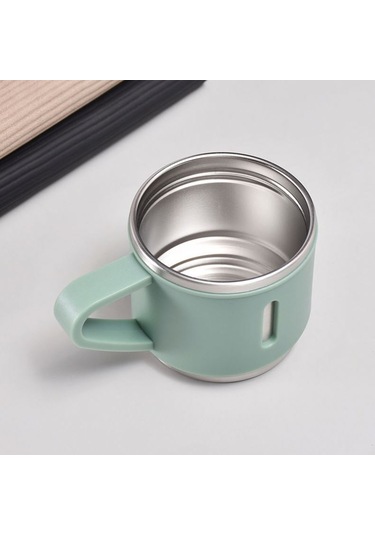 Dekorasyaa Paslanmaz Çelik 3 Bardaklı Termos 500 Ml - Yeşil - Çanta Hediyeli - 12 Saat Sıcak Soğuk Yeşil