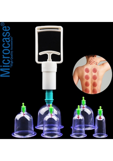 Microcase 12 Parça VakuMLu Kupa Çekme Masaj Hacamat Seti - Al3230