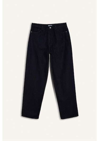 Defacto Baggy Fit Yüksek Bel Uzun Jean Pantolon E0740AX24WNNM34 Mavi