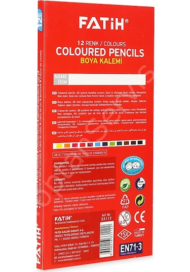 Fatih Kuru Boya Kalemi 12 Renk 33112