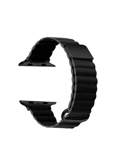 Mobilefix Watch 38mm Uyumlu Krd-78 Pu Deri Kordon Strap Kayış Clo- Siyah