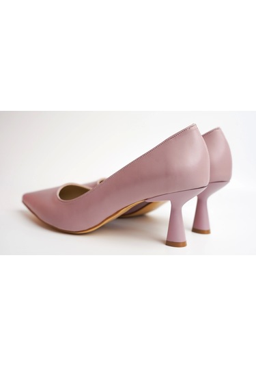Assortie Pastel Pembe İnce Topuklu Kitten Heel Kadın Ayakkabı Pastel Pembe