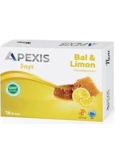 Apexis Drops Bal ve Limon Aromalı Pastil 16'lı