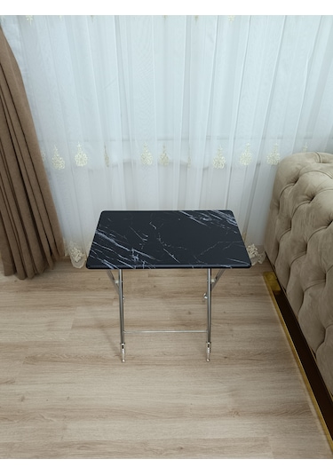 Çanta Zigon Sehpa,4'lü Sehpa, Zigon Sehpası, Mdf Mebran - Siyah M