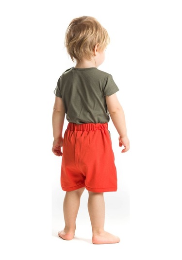 Denokids Denokids Baby Tersten Dino Takım Kırmızı - Yeşil