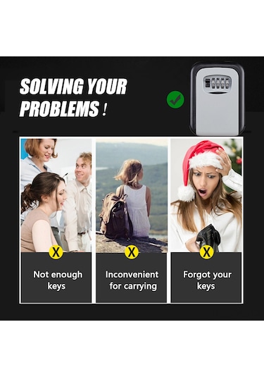 Yunboo Alüminyum Anahtar Saklama Kutusu, 4 Basamaklı Kombinasyonlu, Ev/ofis Güvenlik, Siyah, Yüksek Dayanıklılık - Ks017 Diğer