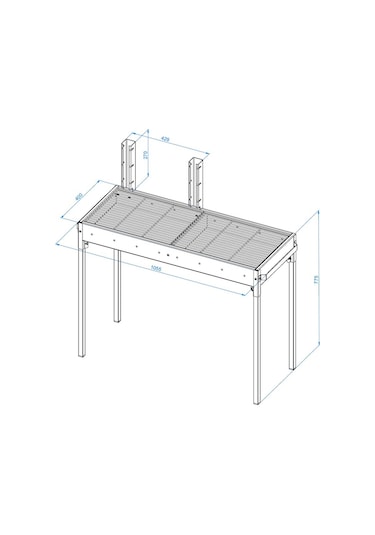 Xl Mangal 100x40 Cm Siyah