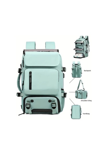 Gateesat Siyah Çok Amaçlı Büro Sırt Çantası Geniş Kapasiteli Nylon Polyester Gezgin siyah