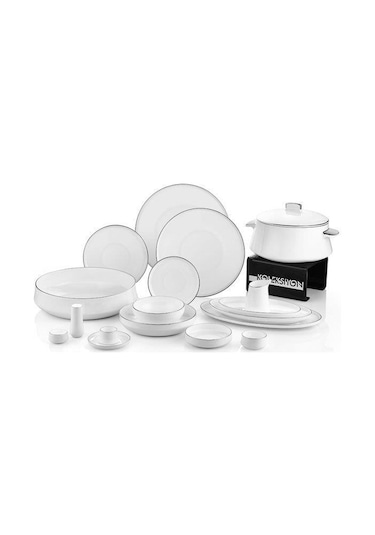Koleksiyon Sufi   Yemek Takımı 132 Parça Platin