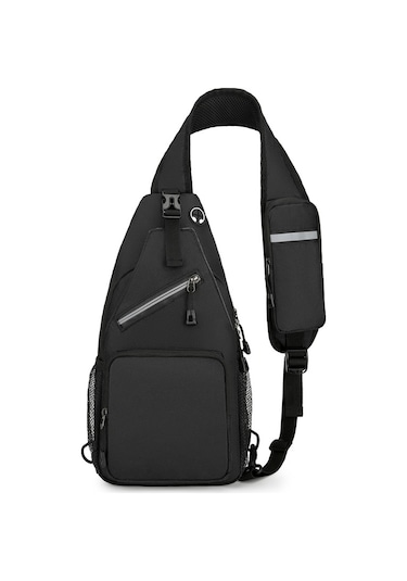 Maiyame Erkek Ve Kadınlar İçin Dayanıklı, Su Geçirmez Sırt Çantası - Geniş Depolama Alanlı Spor Çapraz Askılı Çanta Siyah