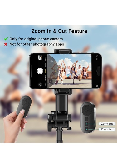 Reedark Bluetooth Kamera Kumandası: Zoom Özelliği, İphone-android Uyumlu, Ön-arka Kameradan Geçiş, Fotoğraf-video-kısa Video Çekimi