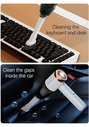 Suofeng El Taşınabilir Kablosuz Süpürge - Ev Ve Araç İçin Çift Fonksiyonlu Temizleme + Üfleme - Beyaz