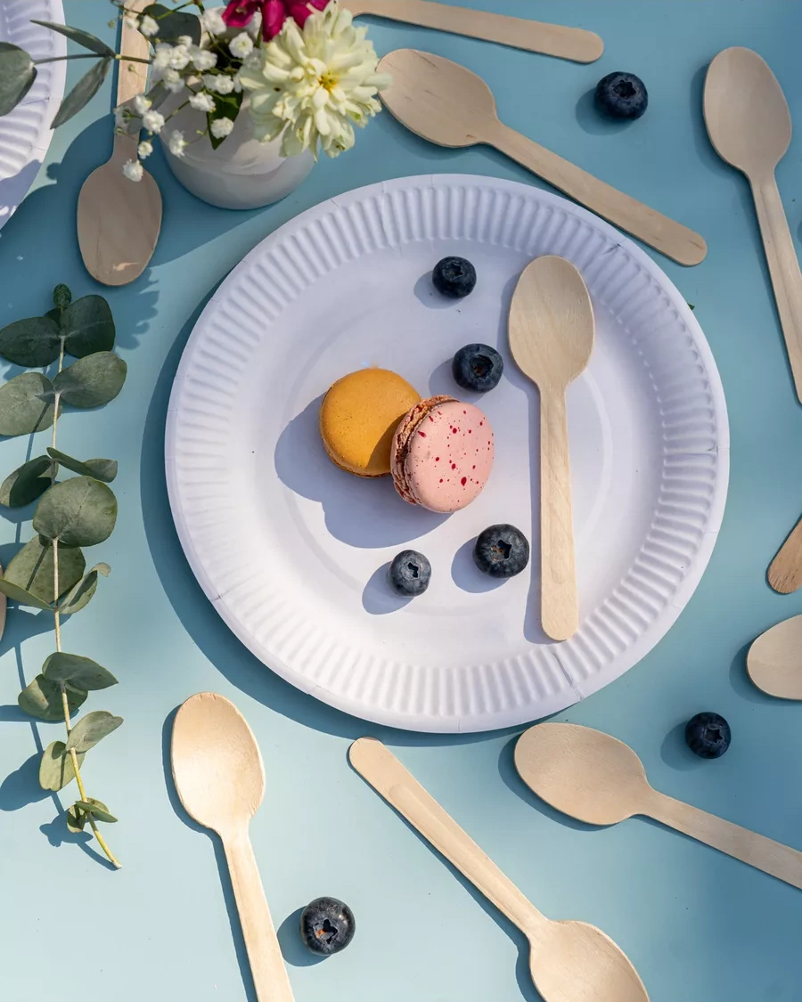 Ajvıen Kompanı Tek Kullanımlık Beyaz Tabaklar 23 Cm 100 Adet Kağıttan 224340428 Beyaz Dokulu