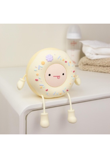 Suntek Silikon Donut Gece Lambası, Komik, Yumuşak, Yatak Odası Beyaz Çok Renkli