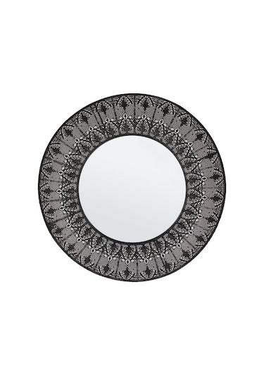 Larjam Motifli Duvar Aynası Siyah Ç 70cm Siyah
