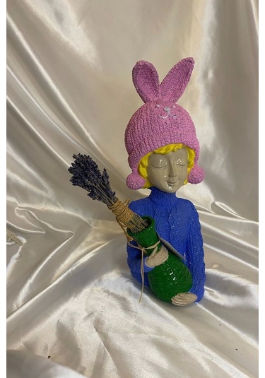 Poli Çiçek Tutatn Kadın Biblo El İşi Hand Made