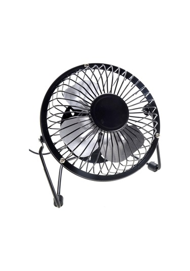 Siyah Usb Mini Kişisel Masa Fan Yuvarlak, Metal, Yukarı Ve Aşağı Döner, 5.7 İnç