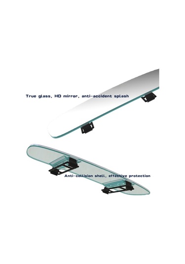 Sones 3R-335 Planemirror 270MM Araba Dikiz Güçlendirme Çerçevesiz Şeffaf Büyük Ayna Beyaz