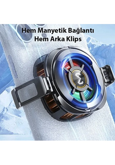15w Manyetik Klipsli Seramik Telefon Soğutucu Fan Oyun Gaming Youtube Yayını İçin Memo