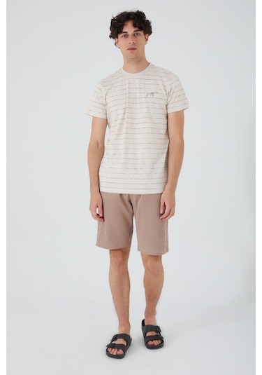 Arnetta Seagull Bej Erkek Bermuda Takım 001