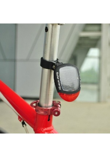 Sıladanal Led Güneş Enerjisi İle Şarj Edilebilir Bisiklet Kuyruk Lambası Solar Bisiklet Lambası Siyah
