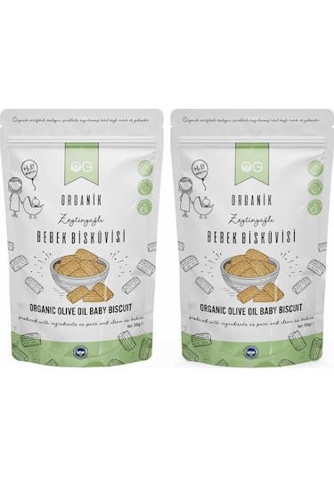 OG Natural 2'li Organik Bebek Bisküvisi 2 x 300 Gr +6 Ay