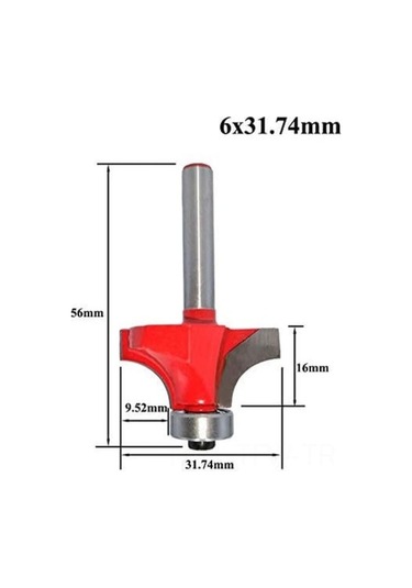 Fortunelane Ahşap İşleme 5'lü Yuvarlak Köşe Freze Ucu Seti - 6 Mm Saplı, Tekerlekli Alet