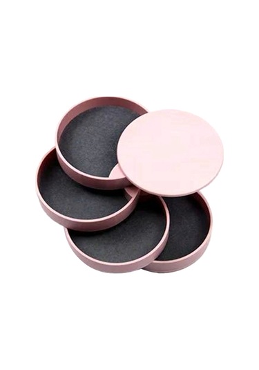 Mücevher Saklama Kutusu Döndürülebilir Mücevher Aksesuarları Saklama Tepsisi Pembe Pembe