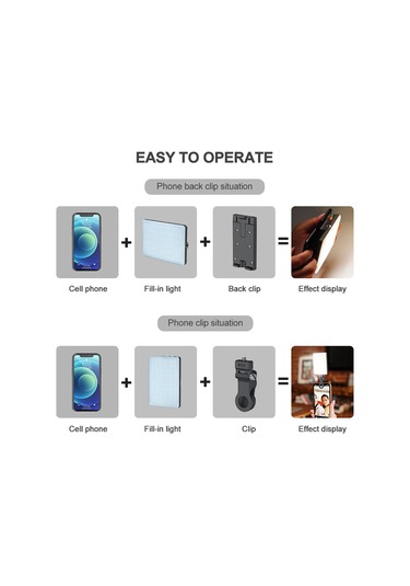 5 W Rgb Fotoğraf Lambası Çift Renkli Cep Vlog Led Işık Siyah Siyah