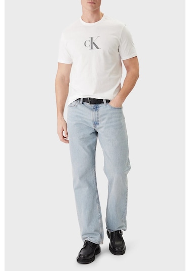 Calvin Klein Erkek T Shirt Lv04rf853g Yaf Beyaz Beyaz