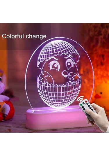 Szypzstore 3d Tavşan Paskalya Led Gece Lambası,gece Lambası 3d Görsel Efekt Narin Çekici Akrilik Kırık Civciv Sıcak Beyaz Işık Paskalya Led Gece Lambası Ev Masası Dekoru 3 A Rcff8j Renkli