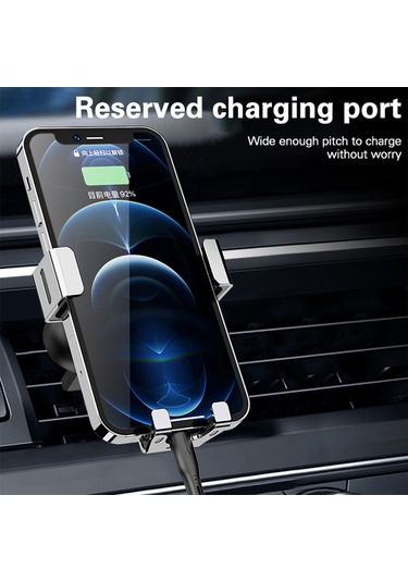 Cbtx Yc12 Evrensel Dönebilen Araba Hava Çıkışı Dağı Yerçekimi Telefon Tutucu Metal Braket - Mavi