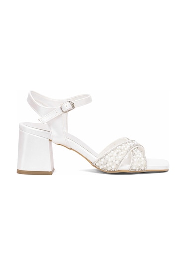 Beety 25by50.1036 Kadın Taşlı Klasik Topuklu Ayakkabı Sedef Sedef